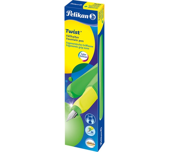 Перьевая ручка Pelikan Office Twist Green Neon, M PL807258