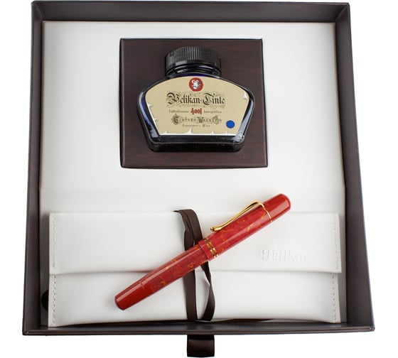Набор Pelikan SE Bright Red перьевая ручка M, чернила 803458