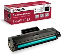 Лазерный картридж SONNEN SH-W1106A С ЧИПОМ для HP Laser107/135, высшее качество, черный, 1000 страниц 363970