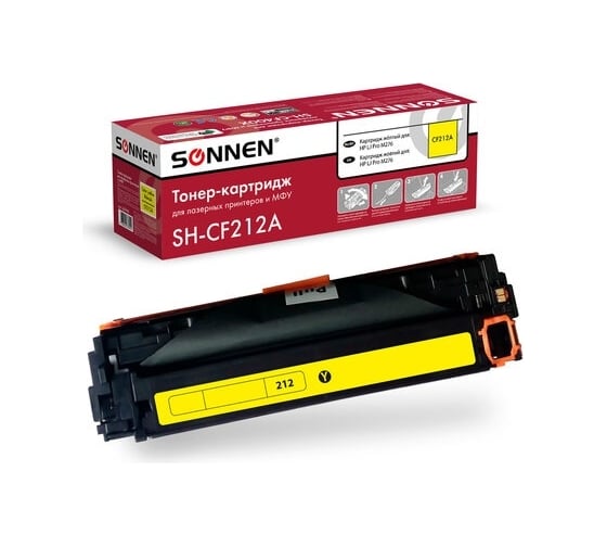 Лазерный картридж SONNEN SH-CF212A для HP LJ Pro M276, высшее качество, желтый, 1800 страниц 363960 1