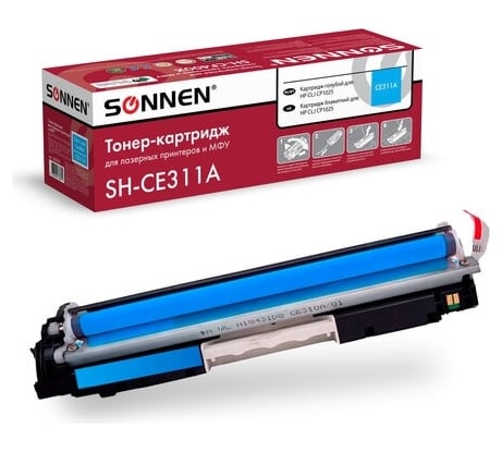 Лазерный картридж SONNEN SH-CE311A для HP СLJ CP1025, высшее качество, голубой, 1000 страниц 363963