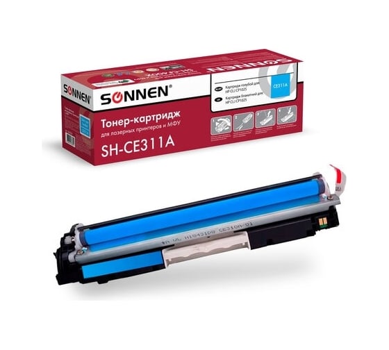 Лазерный картридж SONNEN SH-CE311A для HP СLJ CP1025, высшее качество, голубой, 1000 страниц 363963 1