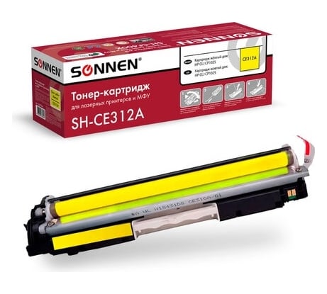 Лазерный картридж SONNEN SH-CE312A для HP СLJ CP1025, высшее качество, желтый, 1000 страниц 363964
