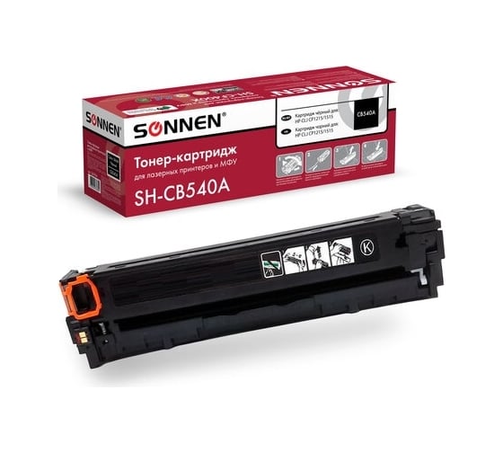 Лазерный картридж SONNEN SH-CB540A для HP СLJ CP1215/1515, высшее качество, черный, 2200 страниц 363954