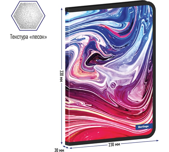 Папка на молнии Berlingo Liquid Wave А4, 600 мкм, с рисунком ZF4_A4S02