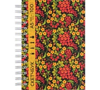 Скетчбук Аква-колор ассорти, обложка твердая 100 г/м2 A5 148x21 см на гребне 100 листов 01_хохлома 636583