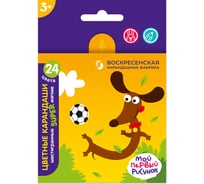 Набор цветных карандашей Воскресенская карандашная фабрика Песик короткие заточенные 8 шт х 24 цвета 519710