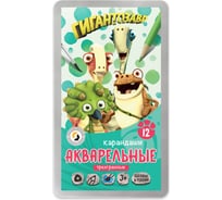 Набор акварельных карандашей Воскресенская карандашная фабрика заточенные 2 шт х 12 цветов в металлической коробке 632435