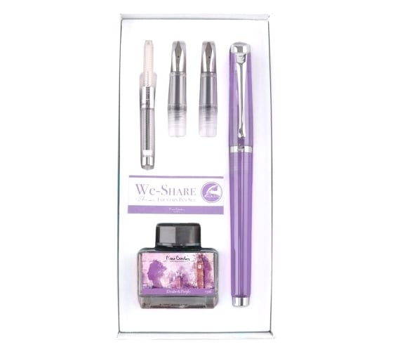 Набор We-Share Pierre Cardin - Violet, перьевая ручка M + 2 сменных пера + чернила + конвертер PCW-001-2