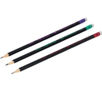 Набор графитных карандашей Воскресенская карандашная фабрика черный матовый с ластиком ОПП заточенные ТМ, HB 10x3 шт 517999