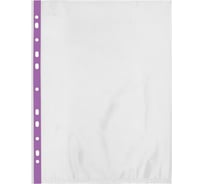 Файл-вкладыш Expert Complete с цв полоской A4 30 мкм глянцевый фиолетовый уп.20 шт 628074