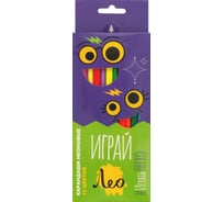 Набор неоновых трехгранных карандашей Играй Лео заточенный 12 цв в уп., 8 шт. 641543