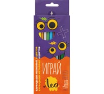 Набор трехгранных карандашей Лео Играй 6 неоновых+6 металлик заточенный, 12 цв. в уп., 8 шт. 641532