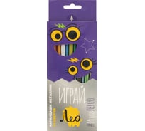 Набор трехгранных карандашей Лео Играй металлик заточенный 12 цв. уп., 8шт. 641545