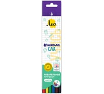 Набор акварельных карандашей Лео Учись заточенный 6 цв. уп., 8 шт. 585988