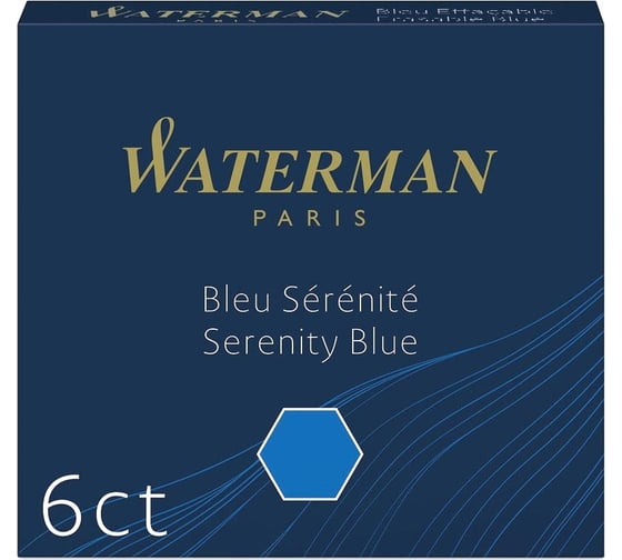 Чернила Waterman синие, 6 шт. S0110950