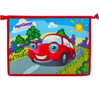 Папка для тетрадей ЮНЛАНДИЯ Машинка А4, 2 отделения, сверху 228143