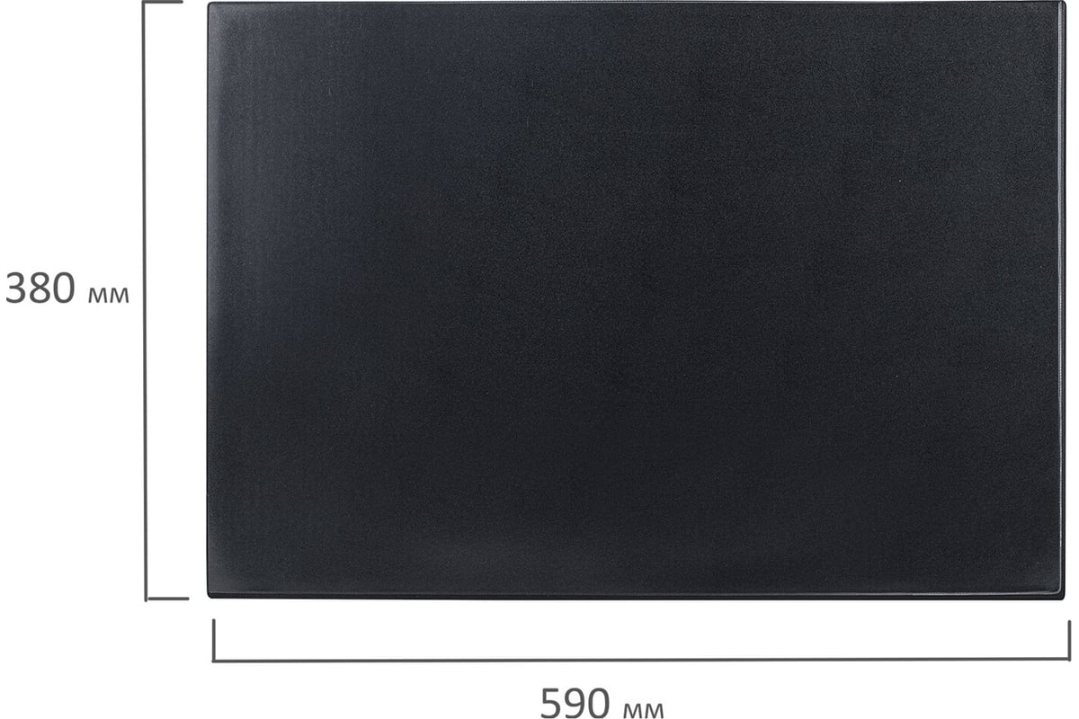 Коврик на стол 380х590 мм черный с прозрачным верхним листом