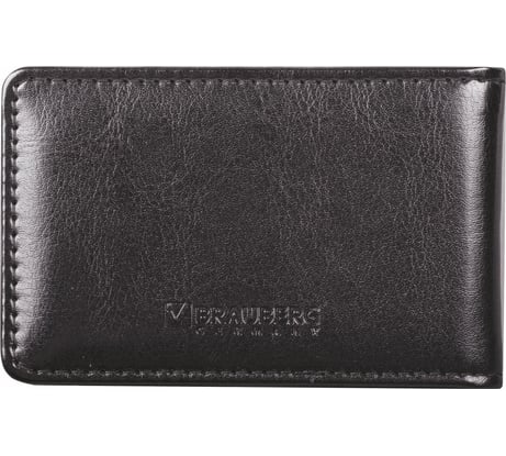 Однорядная визитница BRAUBERG Imperial на 20 визиток, под гладкую кожу, черная 232291