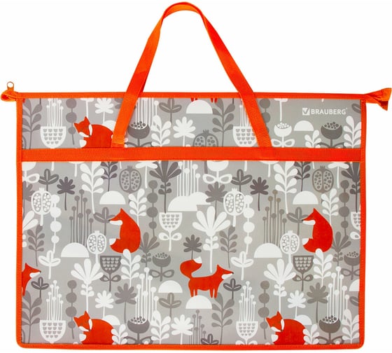 Папка для рисунков и чертежей BRAUBERG Foxes А3, 1 отделение, молния сверху 228202 1