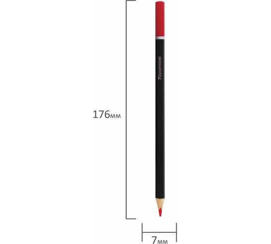 Цветные карандаши BRAUBERG Artist line 12 цветов, трехгранные, черный 180596