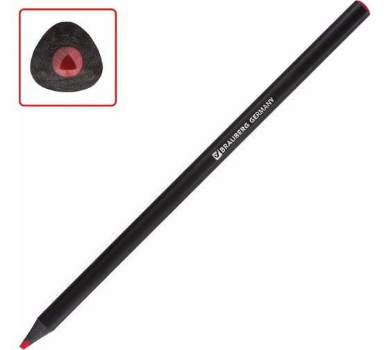Цветные карандаши BRAUBERG Black Jack, 18 цветов, трехгранные, черное дерево 180597