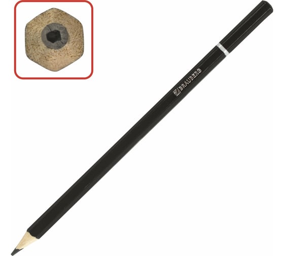 Цветные карандаши BRAUBERG Artist line 18 цветов, черный заточенные 180554