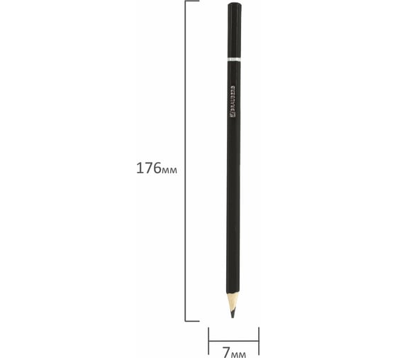 Цветные карандаши BRAUBERG Artist line 18 цветов, черный заточенные 180554