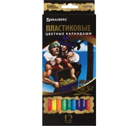 Цветные карандаши BRAUBERG Корсары, 12 цветов, заточенные, картонная упаковка 180578
