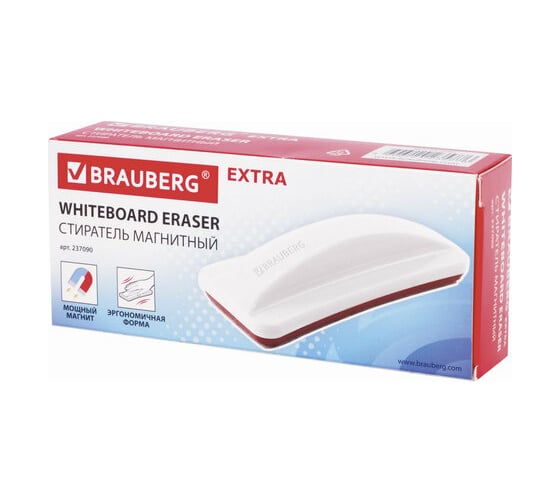 Магнитный стиратель для магнитно-маркерной доски BRAUBERG Extra 63х150 мм 237090