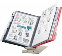 Металлическая настольная/настенная демосистема BRAUBERG SOLID с 10 цветными панелями А4, серая 236719