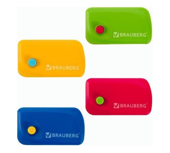 Ластик BRAUBERG Delta 60х33х18 мм, выкидной, термопластичная резина, держатель 223594