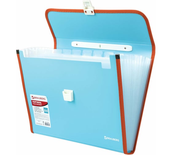 Пластиковый портфель BRAUBERG Joy А4 330x245x35 мм, 13 отделений, с окантовкой, индексные ярлыки 227976