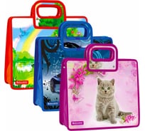 Сумка BRAUBERG Ралли, Котенок, Собачки, 1 отделение, на молнии, 34х30х13 см 221672