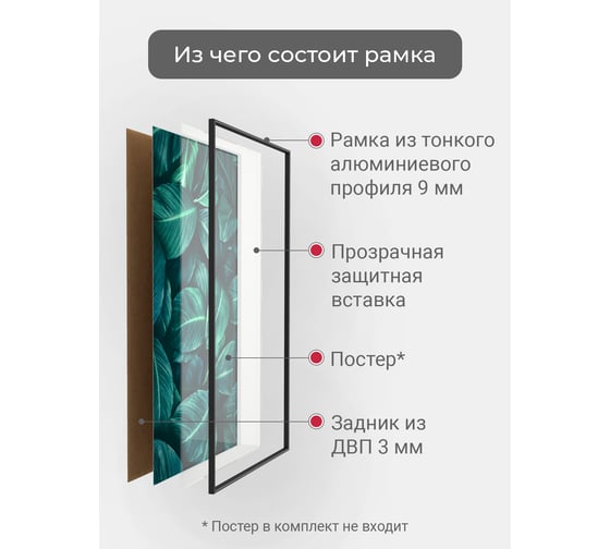 Фоторамка ООО Первое ателье Черная алюминиевая рамка А3 (297x420 мм) Niel-2nm-29x42