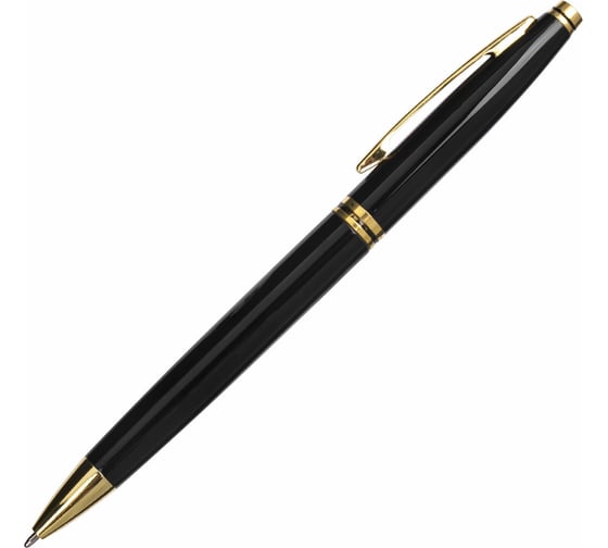 Шариковая ручка бизнес-класса BRAUBERG De Luxe Black черный корпус, узел 1 мм, линия письма 0.7 мм 141411 1