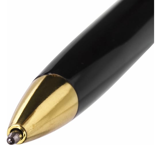 Шариковая ручка бизнес-класса BRAUBERG De Luxe Black черный корпус, узел 1 мм, линия письма 0.7 мм 141411