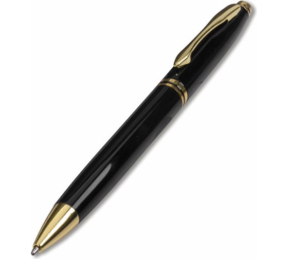 Шариковая ручка бизнес-класса BRAUBERG De Luxe Black черный корпус, узел 1 мм, линия письма 0.7 мм 141411