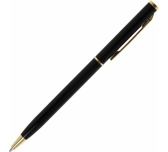 Шариковая ручка бизнес-класса BRAUBERG Slim Black черный корпус, узел 1 мм, линия письма 0.7 мм 141402