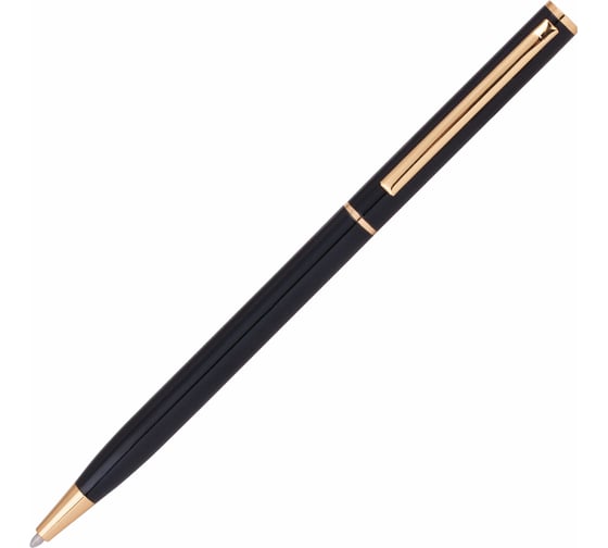 Шариковая ручка бизнес-класса BRAUBERG Slim Black черный корпус, узел 1 мм, линия письма 0.7 мм 141402