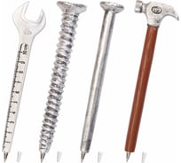 Фигурная ручка BRAUBERG ИНСТРУМЕНТЫ-2, синяя, 4 дизайна 0.5 мм, дисплей 142768