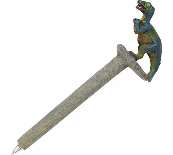 Фигурная ручка BRAUBERG ДИНОЗАВРЫ, синяя, 4 дизайна 0.5 мм, дисплей 142769