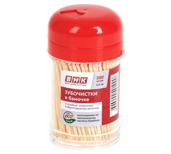 Набор зубочисток Best Home Kitchen 4 банки по 300 шт 4950002-Н4