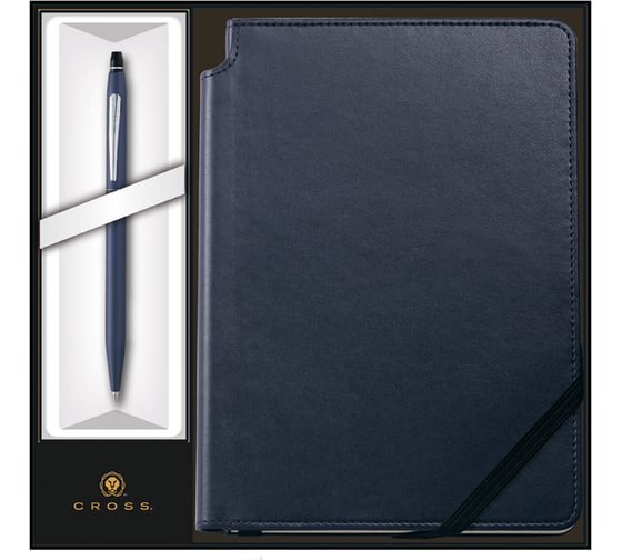 Подарочный набор Cross Click Midnight Blue, шариковая ручка, записная книжка AT0622-121/2M 1