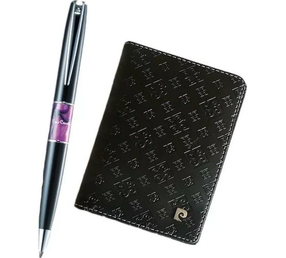 Подарочный набор Pierre Cardin Black ST обложка для паспорта, шариковая ручка PS1138BI