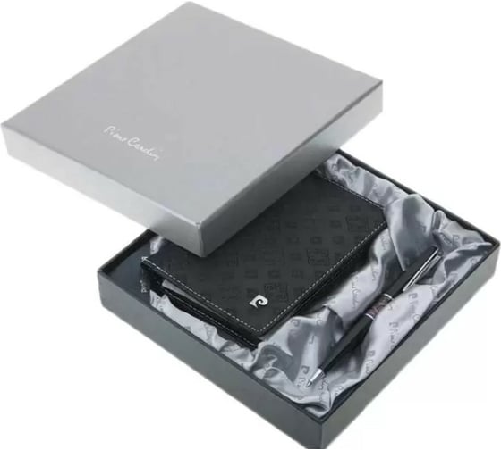 Подарочный набор Pierre Cardin Black ST обложка для паспорта, шариковая ручка PS1138BI