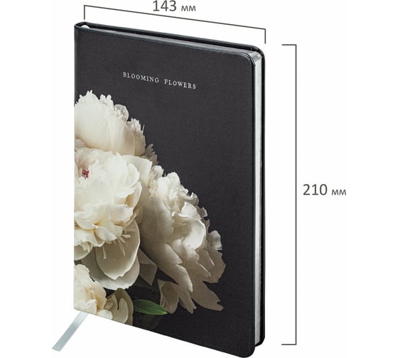 Блокнот BRAUBERG VISTA Bloom А5 143x210, под кожу, твердый, срез фольга 80 листов 112071