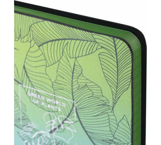 Блокнот BRAUBERG VISTA Monstera малый формат 100x150 мм А6, под кожу гибкий, тиснение фольга 80 листов 112093