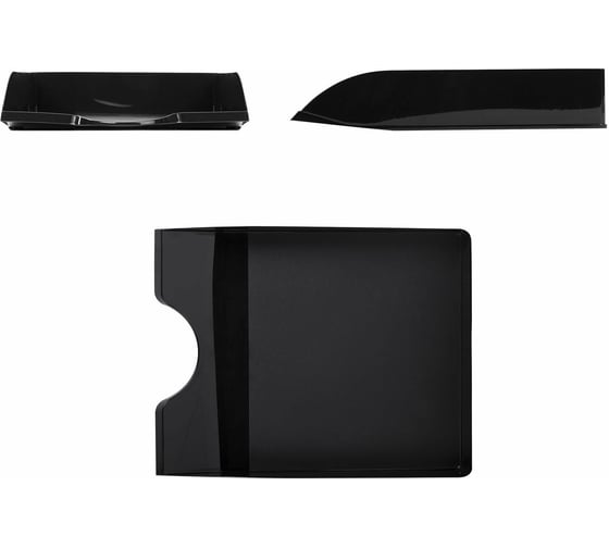 Горизонтальный лоток для бумаг BRAUBERG ORIGINAL 315x250x60 мм, черный 238104