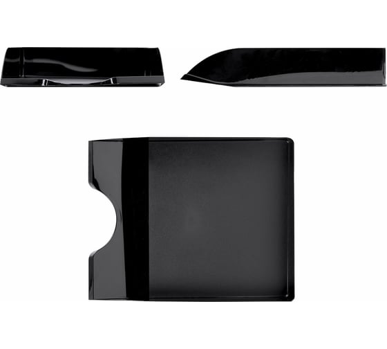 Горизонтальный лоток для бумаг BRAUBERG STYLE 345x255x65 мм, черный 238105